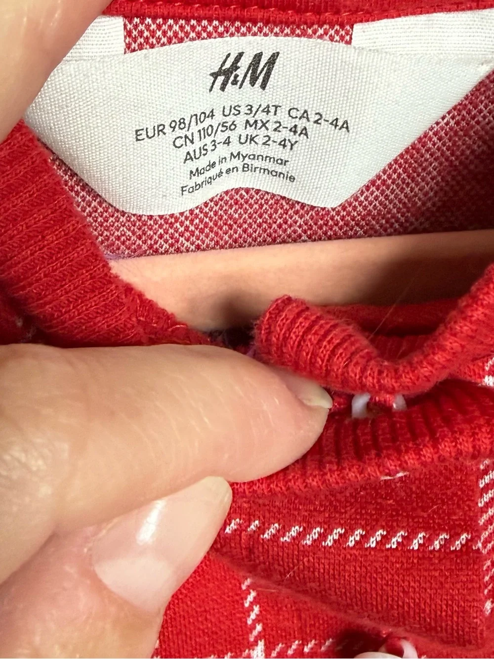 H&M Girls' Plaid red Set